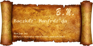 Baczkó Manfréda névjegykártya